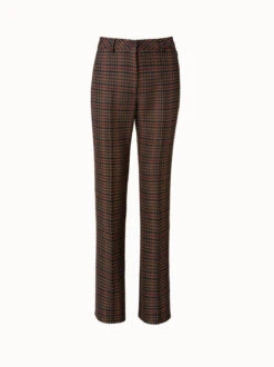 AKRIS Checked Wool Bootcut Pants
