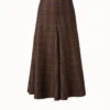 AKRIS Checked Wool Midi Skirt