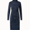 AKRIS Lamb Stretch Suede Sheath Dress