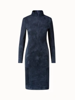 AKRIS Lamb Stretch Suede Sheath Dress