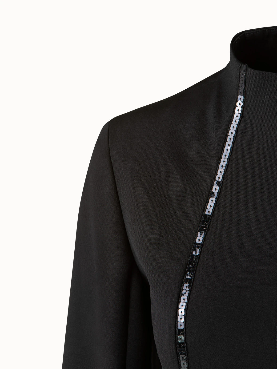 AKRIS Silk Crêpe Fitted Sheath Dress With Sequins Piping - Image 4