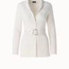AKRIS Wool Silk Belted Knit Blazer