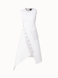 AKRIS Techno Taffeta Quilted Trapezoid Dress
