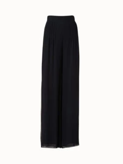 AKRIS Silk Pleated Wide Leg Pants