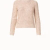 AKRIS Linen Blend Pullover With Fine Sequins