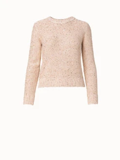 AKRIS Linen Blend Pullover With Fine Sequins