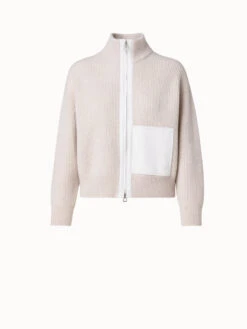 AKRIS Boxy Cashmere Zip Cardigan