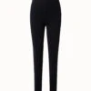 AKRIS Trapezoid Grid Wool Silk Stretch Jacquard Knit Leggings