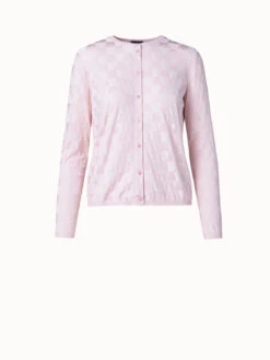 AKRIS Structured Trapezoid Silk Knit Cardigan