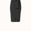AKRIS Wool Silk Stretch Pencil Skirt
