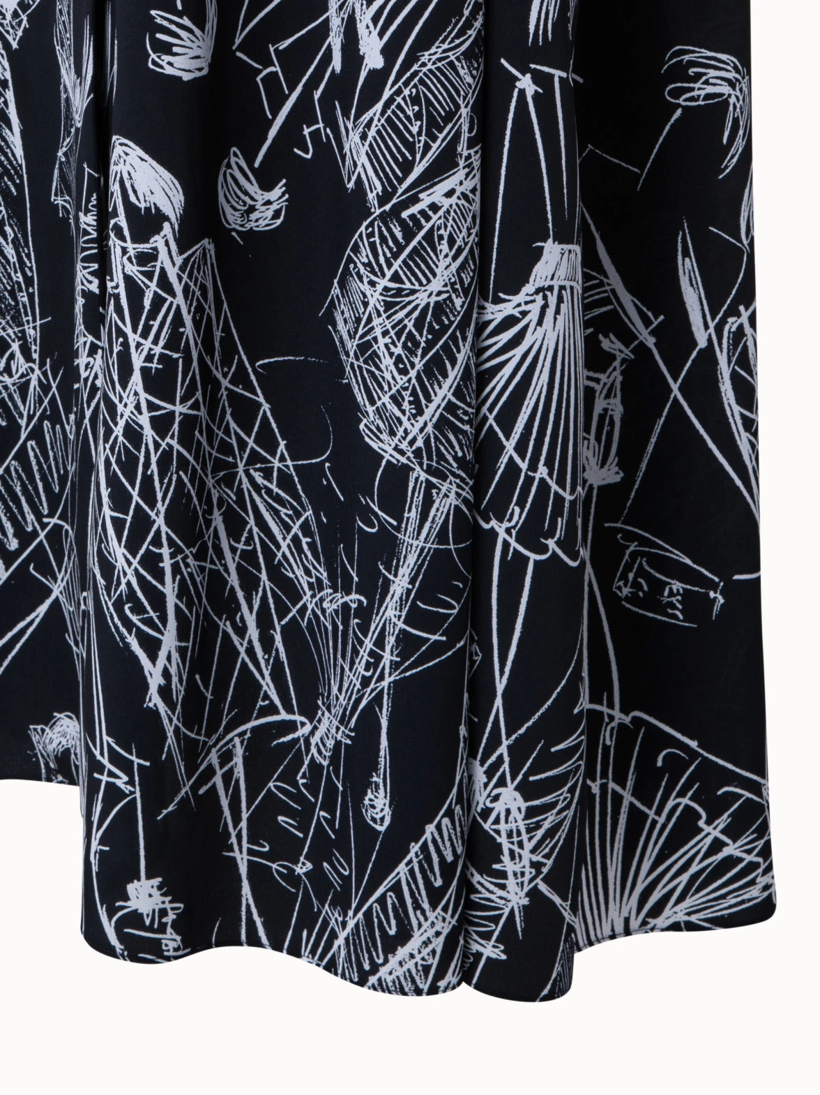 AKRIS Silk Kaftan Dress With Croquis Druck - Image 8