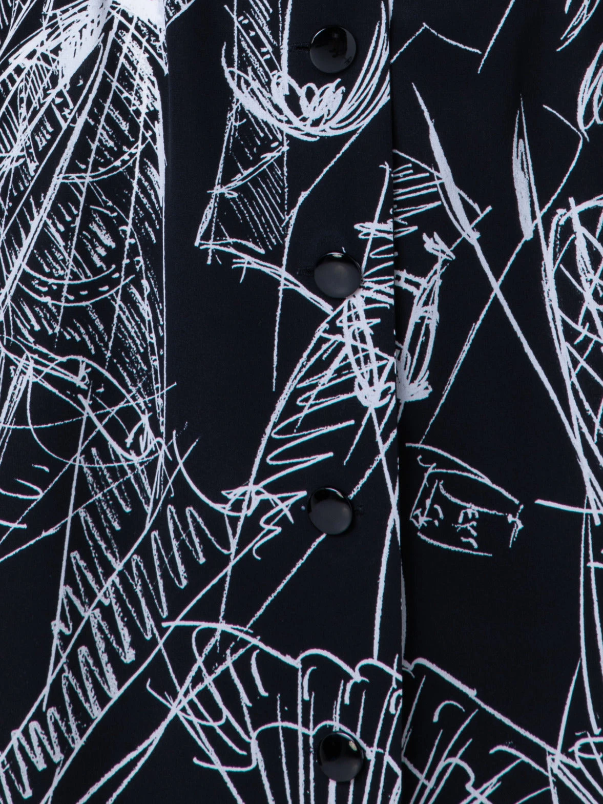 AKRIS Silk Kaftan Dress With Croquis Druck - Image 9