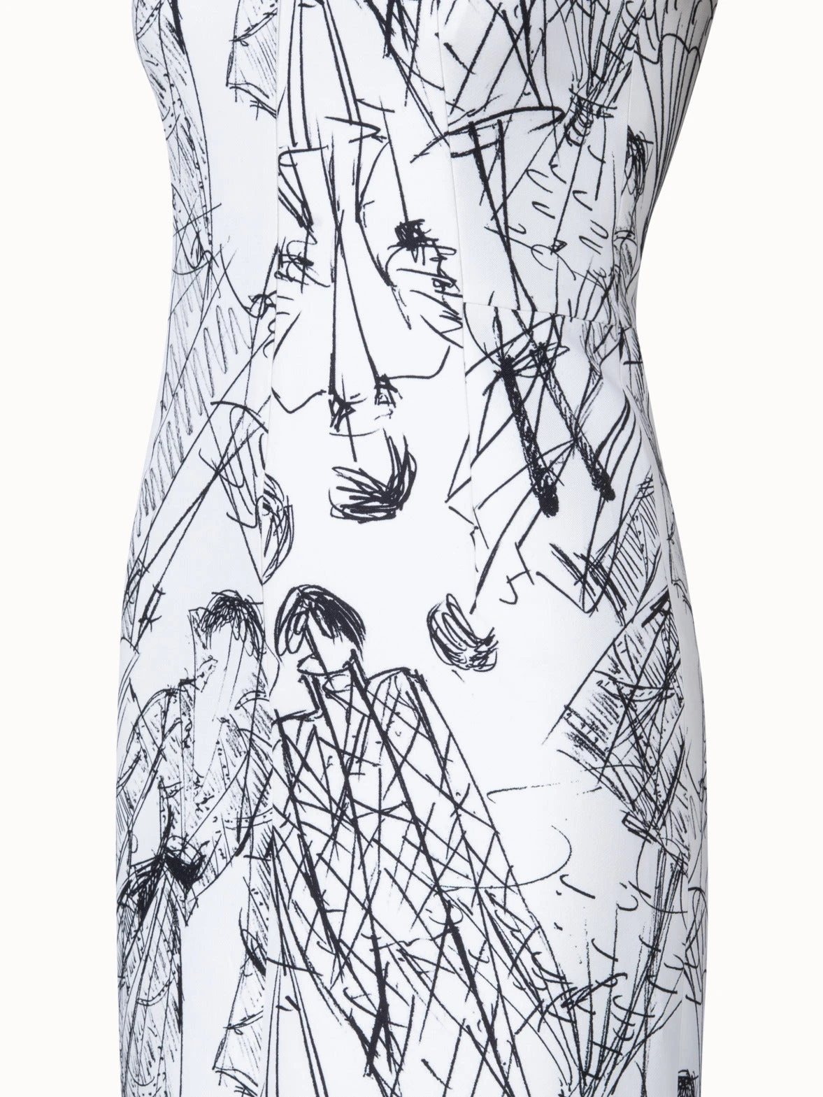 AKRIS Cotton Silk Double-Face Sheath Dress With Croquis Druck - Image 5