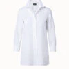 AKRIS Cotton Poplin Tunic Blouse With Hearts Broderie Anglaise