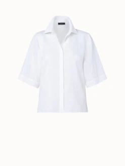 AKRIS Boxy Linen Voile Blouse