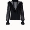AKRIS Silk Crêpe And Lace Blouse
