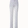AKRIS Straight Leg Silk Pants With Hearts Jacquard And Druck