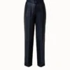 AKRIS Lambskin Pleated Leather Pants