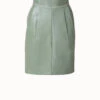 AKRIS Lambskin Leather Short Skirt