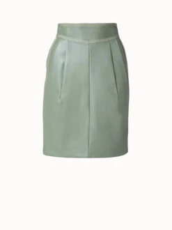 AKRIS Lambskin Leather Short Skirt