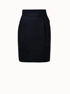 AKRIS Linen Double-Face Short Skirt