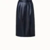 AKRIS Lambskin Leather Midi Skirt