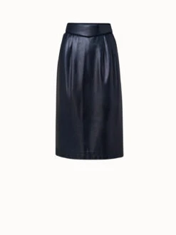 AKRIS Lambskin Leather Midi Skirt