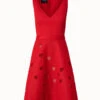 AKRIS Techno Grid Dress With Lasercut Hearts