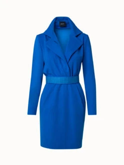 AKRIS Viscose Wool Jersey Dress With Horsehair Belt