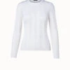 AKRIS Wool Silk Knit Lace Pullover