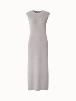 AKRIS Linen Cotton Rib Knit Midi Dress