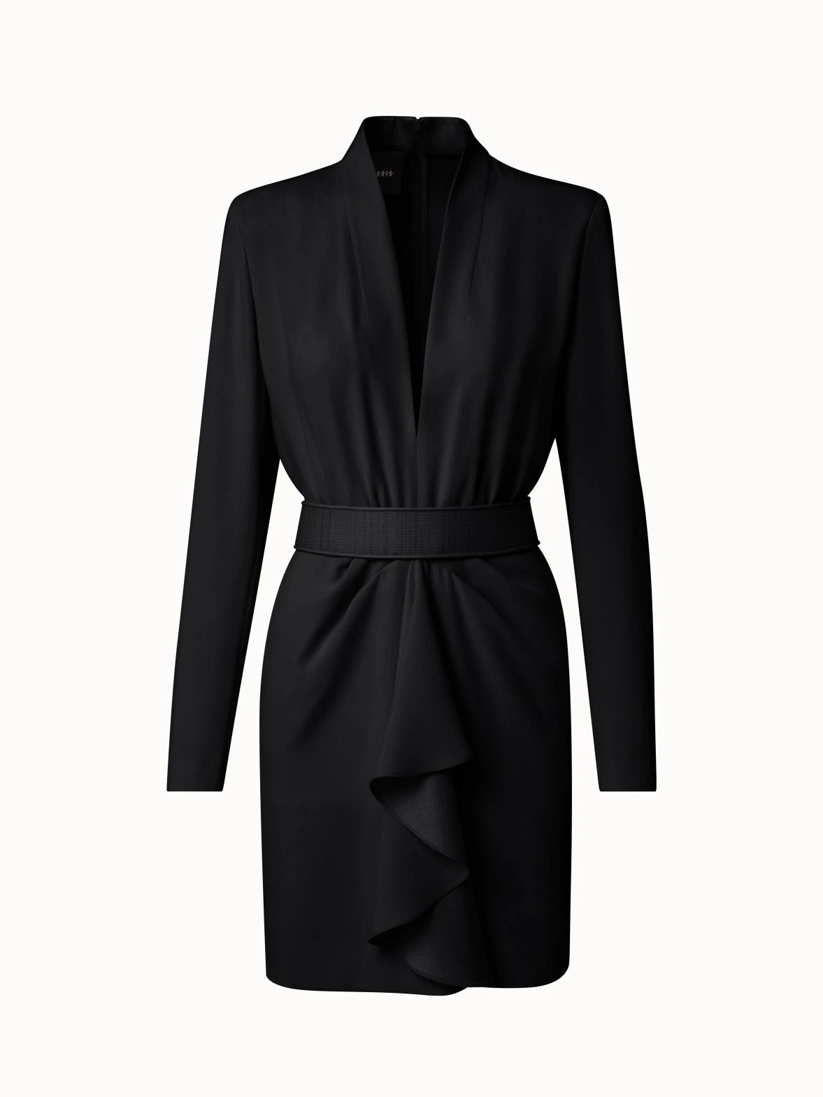 AKRIS Envers Satin Dress With Horsehair Belt