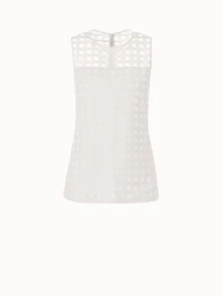 AKRIS Square Embroidery On Tulle Blouse