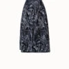 AKRIS Denim Skirt With Croquis Embroidery