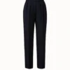 AKRIS Wool Double-Face Pleated Tapered Pants