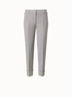 AKRIS Cotton Silk Double-Face Cropped Tapered Pants