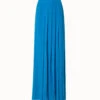 AKRIS Silk Georgette Pleated Long Skirt