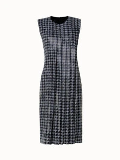 AKRIS Houndstooth Sequins On Organza Midi Dress