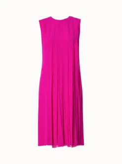 AKRIS Silk Georgette Pleated Dress