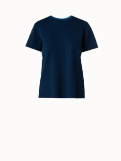 AKRIS Reversible Wool Silk Stretch Double-Face Knit Top