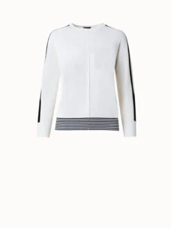 AKRIS Viscose Stretch Intarsia Knit Pullover