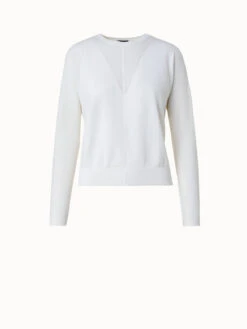 AKRIS Silk Cotton Stretch Knit Pullover