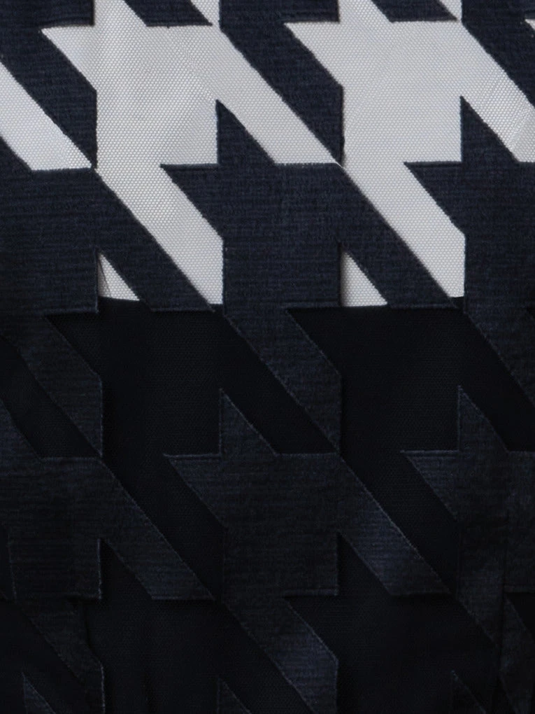 AKRIS Houndstooth Embroidery On Tulle Gown - Image 6