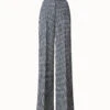 AKRIS Microcheck Wool Wide Leg Pants