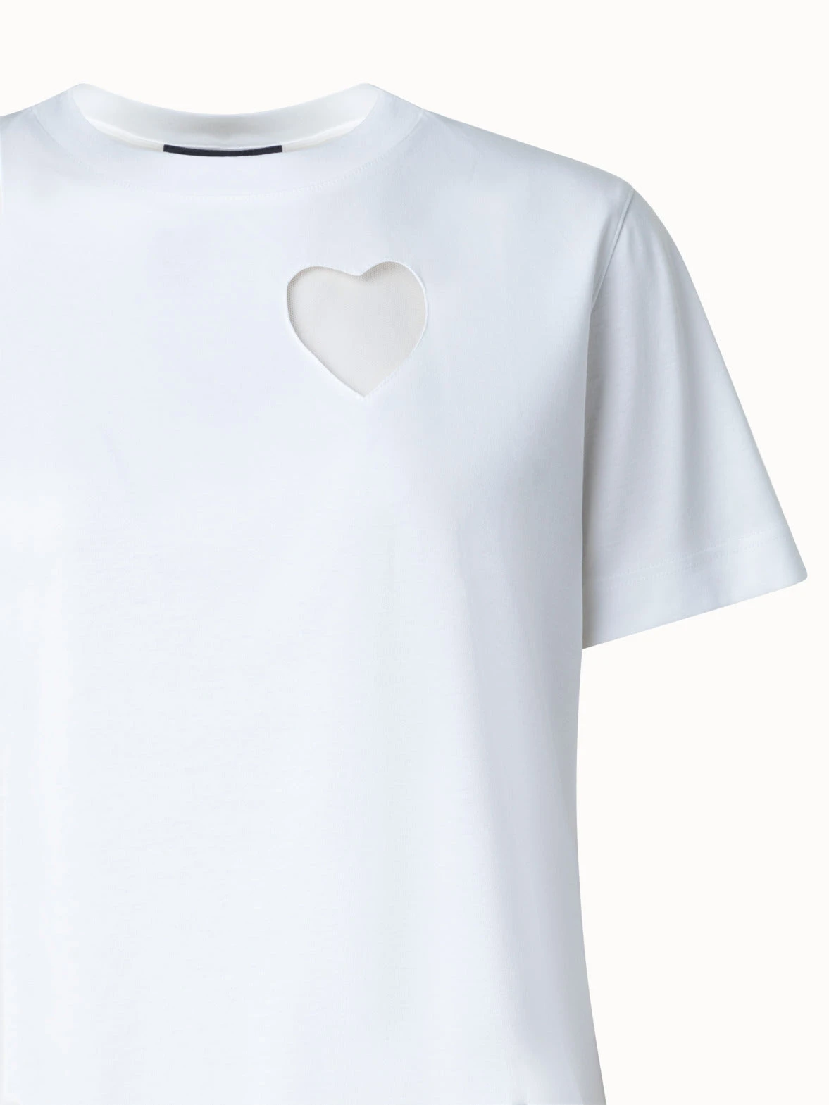 AKRIS T-Shirt With Tulle Heart Insert - Image 3