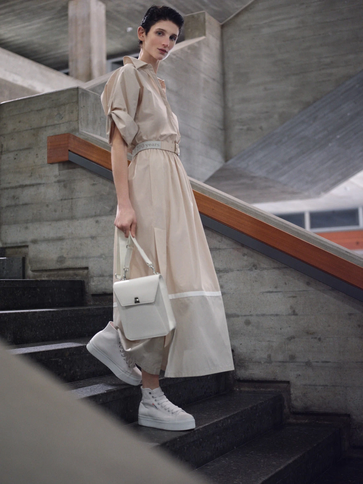 AKRIS Cotton Poplin Colorblock Dress - Image 2