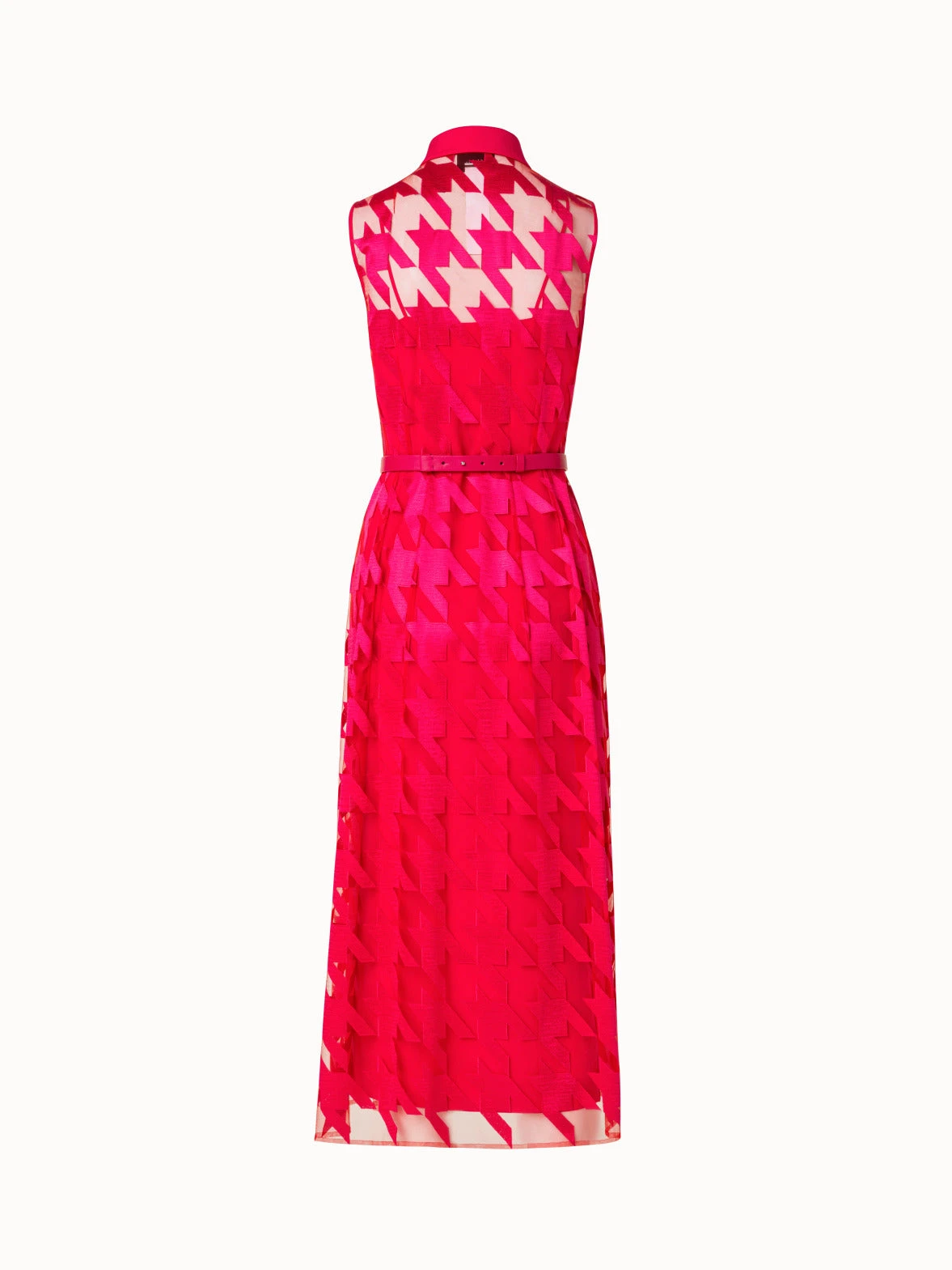 AKRIS Houndstooth Embroidery On Tulle Midi Dress - Image 4