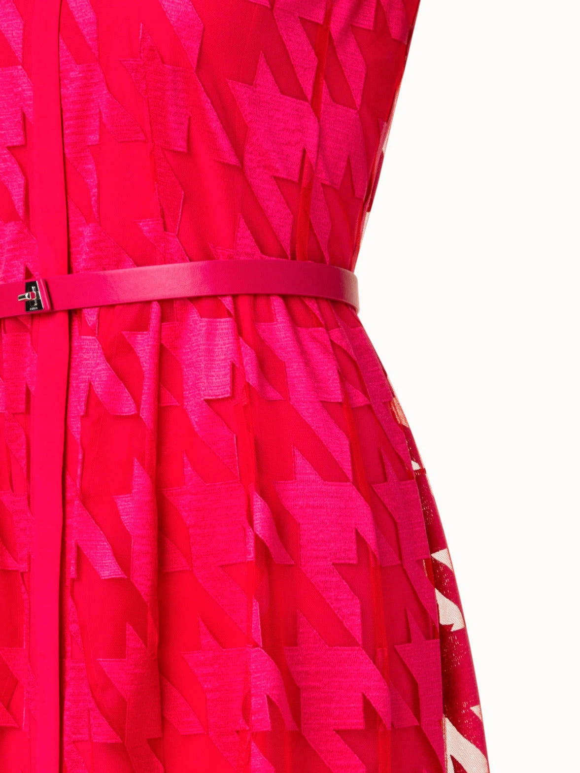 AKRIS Houndstooth Embroidery On Tulle Midi Dress - Image 7