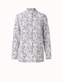 AKRIS Silk Crêpe Blouse With Croquis Print