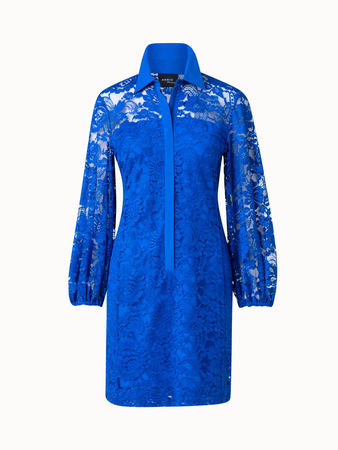 AKRIS Floral Techno Lace Shirt Dress - Image 3